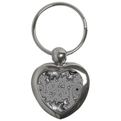 Fractal Background Pattern Texture Abstract Design Silver Key Chain (heart)