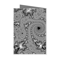 Fractal Background Pattern Texture Abstract Design Silver Mini Greeting Cards (pkg Of 8) by Ravend