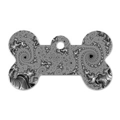 Fractal Background Pattern Texture Abstract Design Silver Dog Tag Bone (two Sides)