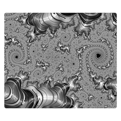 Fractal Background Pattern Texture Abstract Design Silver Premium Plush Fleece Blanket (small) by Ravend