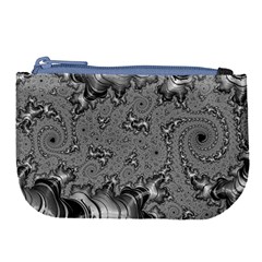 Fractal Background Pattern Texture Abstract Design Silver Large Coin Purse by Ravend