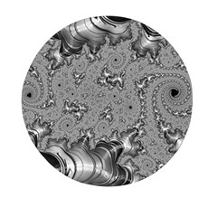 Fractal Background Pattern Texture Abstract Design Silver Mini Round Pill Box by Ravend