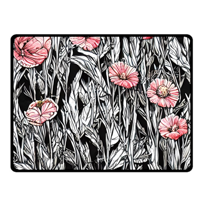 Luxurious Watercolor Flowers Fleece Blanket (Small)