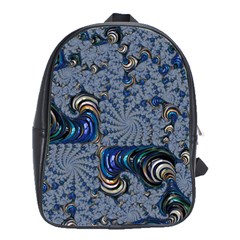 Fractal Background Pattern Texture Abstract Design Pattern School Bag (large)