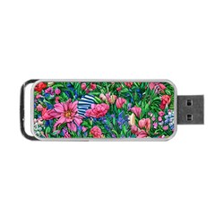 Dazzling Watercolor Flowers Portable Usb Flash (two Sides) by GardenOfOphir