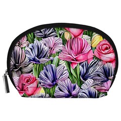 Majestic Watercolor Flowers Accessory Pouch (large)