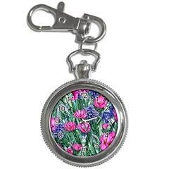 Cherished Watercolor Flowers Key Chain Watches by GardenOfOphir