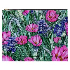 Cherished Watercolor Flowers Cosmetic Bag (xxxl) by GardenOfOphir