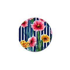 Charming And Cheerful Watercolor Flowers Golf Ball Marker by GardenOfOphir