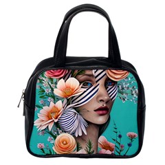 Whimsy Lady Combined Watercolor Flowers Classic Handbag (one Side) by GardenOfOphir
