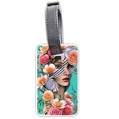 Whimsy Lady Combined Watercolor Flowers Luggage Tag (one Side) by GardenOfOphir