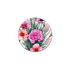 Color-infused Watercolor Flowers Golf Ball Marker