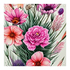 Color-infused Watercolor Flowers Banner And Sign 3  X 3 