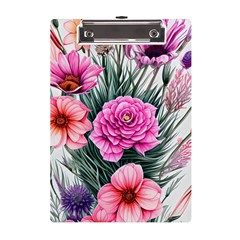 Color-infused Watercolor Flowers A5 Acrylic Clipboard