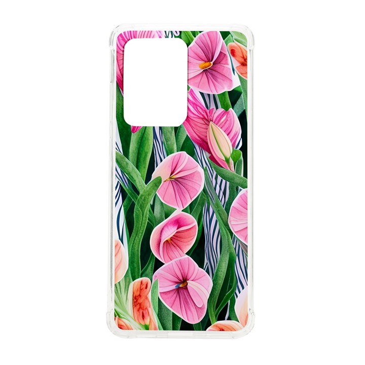 Classy Watercolor Flowers Samsung Galaxy S20 Ultra 6.9 Inch TPU UV Case