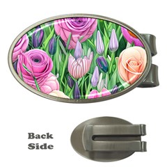 Classic Watercolor Flowers Money Clips (oval)  by GardenOfOphir