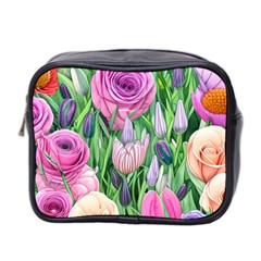 Classic Watercolor Flowers Mini Toiletries Bag (two Sides) by GardenOfOphir