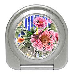 Choice Watercolor Flowers Travel Alarm Clock by GardenOfOphir