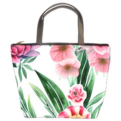 Chic Watercolor Flowers Bucket Bag by GardenOfOphir