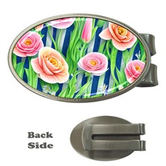 Dazzling Watercolor Flowers Money Clips (oval)  by GardenOfOphir