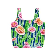 Dazzling Watercolor Flowers Full Print Recycle Bag (s)