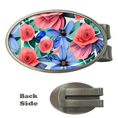 Classy Watercolor Flowers Money Clips (oval) 