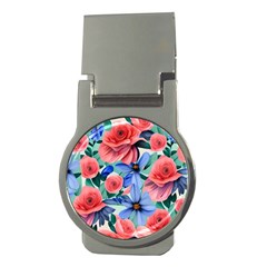 Classy Watercolor Flowers Money Clips (round)  by GardenOfOphir