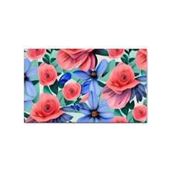 Classy Watercolor Flowers Sticker Rectangular (100 Pack) by GardenOfOphir