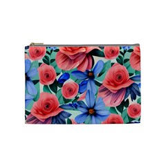 Classy Watercolor Flowers Cosmetic Bag (medium) by GardenOfOphir