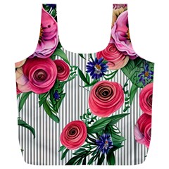 Cheerful Watercolor Flowers Full Print Recycle Bag (xl) by GardenOfOphir