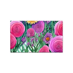 Charming Watercolor Flowers Sticker (rectangular) by GardenOfOphir