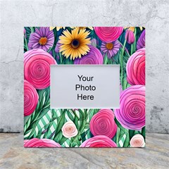 Charming Watercolor Flowers White Box Photo Frame 4  X 6  by GardenOfOphir