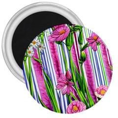 Cherished Blooms – Watercolor Flowers Botanical 3  Magnets by GardenOfOphir