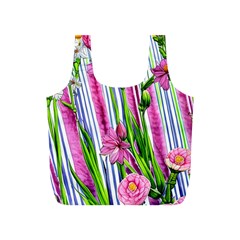 Cherished Blooms – Watercolor Flowers Botanical Full Print Recycle Bag (s) by GardenOfOphir