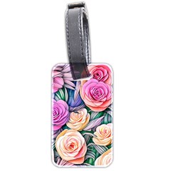 County Charm – Watercolor Flowers Botanical Luggage Tag (two Sides) by GardenOfOphir