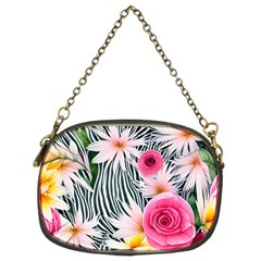 Classy And Chic Watercolor Flowers Chain Purse (two Sides) by GardenOfOphir