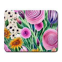 Cheerful And Captivating Watercolor Flowers Small Mousepad by GardenOfOphir