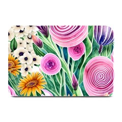 Cheerful And Captivating Watercolor Flowers Plate Mats by GardenOfOphir