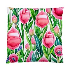 Cheerful And Captivating Watercolor Flowers Standard Cushion Case (two Sides) by GardenOfOphir
