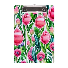 Cheerful And Captivating Watercolor Flowers A5 Acrylic Clipboard