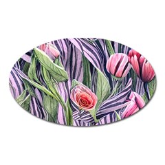 Charming Watercolor Flowers Oval Magnet by GardenOfOphir