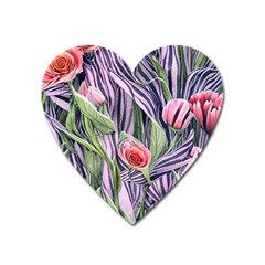 Charming Watercolor Flowers Heart Magnet by GardenOfOphir