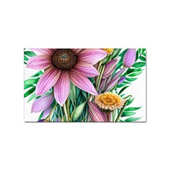 Watercolor Flowers Botanical Foliage Sticker Rectangular (10 Pack) by GardenOfOphir