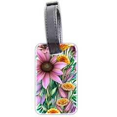Watercolor Flowers Botanical Foliage Luggage Tag (two Sides) by GardenOfOphir