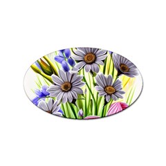 Expressive Watercolor Flowers Botanical Foliage Sticker Oval (100 pack)