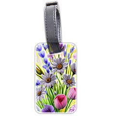 Expressive Watercolor Flowers Botanical Foliage Luggage Tag (two sides)