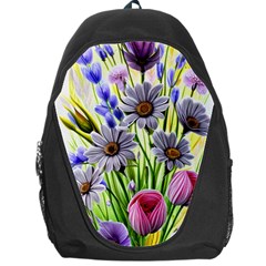 Expressive Watercolor Flowers Botanical Foliage Backpack Bag by GardenOfOphir