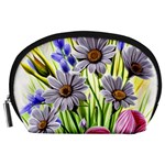 Expressive Watercolor Flowers Botanical Foliage Accessory Pouch (Large) Front