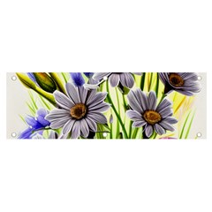 Expressive Watercolor Flowers Botanical Foliage Banner and Sign 6  x 2 