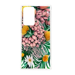 Coral Watercolor Flowers Botanical Foliage Samsung Galaxy Note 20 Ultra Tpu Uv Case by GardenOfOphir